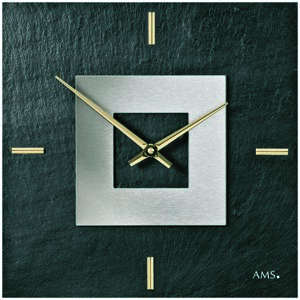 AMS 9525 designové nástěnné břidlicové hodiny, 30 cm
