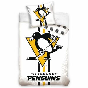 Bavlněné povlečení NHL Pittsburgh Penguins White, 140 x 200 cm, 70 x 90 cm