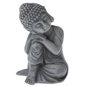 Betonová soška Buddhy, 12 x 16 cm, šedá