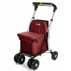 Carlett Senior Comfort Pro nákupní taška na kolečkách, brzda, sedák, rubínová, 36L