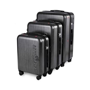 Sada 3ks cestovních kufrů na kolečkách Compactor Graphite,S+L+XL, včetně pumpy,váhy,zámek TSA, tmavě šedé