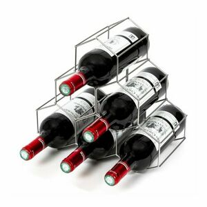 Compactor Stojan pro 6 lahví vína, 28 x 28 x 4,5 cm, chrom