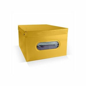 Compactor Skládací úložný box PVC se zipem Compactor Nordic 50 x 38.5 x 24 cm, žlutý