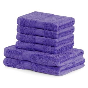DecoKing Sada ručníků a osušek Bamby fialová, 4 ks 50 x 100 cm, 2 ks 70 x 140 cm