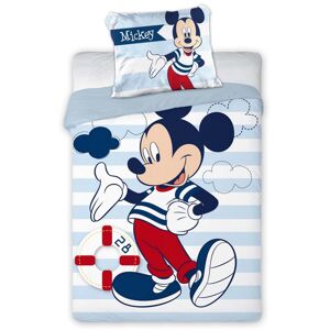 Tiptrade Dětské bavlněné povlečení do postýlky Mickey Mouse Námořník, 100 x 135 cm, 40 x 60 cm