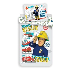 Jerry Fabrics Dětské bavlněné povlečení do postýlky Požárník Sam Rescue Squad baby, 100 x 135 cm, 40 x 60 cm