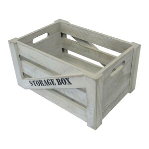 Dřevěná úložná krabice Storage box šedá, 31 x 16 x 21 cm