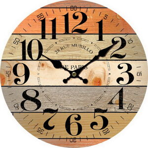 Dřevěné nástěnné hodiny Rue Murillo, pr. 34 cm