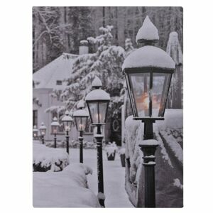 LED obraz na plátně Snowy Lamps, 40 x 30 cm