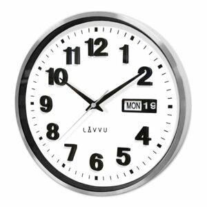 Lavvu LCT4050 kovové hodiny s ukazatelem data Date metal, 30 cm