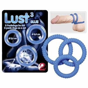 You2Toys Lust Blue 3 - kroužky na penis modré