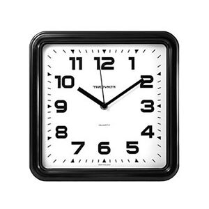 Nástěnné hodiny s minerálním sklem černobílá, 25 x 25 cm
