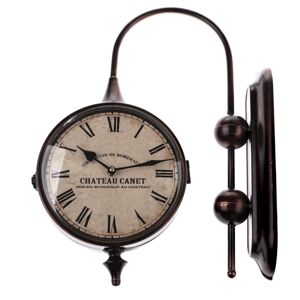 Oboustranné závěsné kovové hodiny Chateau Canet, 51 x 42 x 12,5 cm