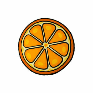 Plážová osuška kulatá Pomeranč, 150 cm