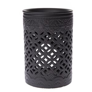 Porcelánová aromalampa Whittle černá, 8,5 x 12 cm