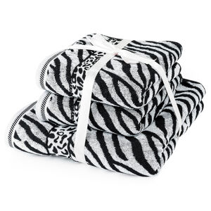 Sada ručníků a osušky Zebra bílá
