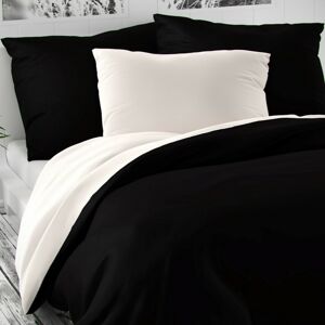 Kvalitex Saténové povlečení Luxury Collection černá / bílá, 240 x 200 cm, 2 ks 70 x 90 cm
