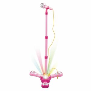 Teddies Mikrofon karaoke s projektorem, na baterie, růžová