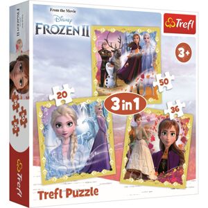 Trefl Puzzle Ledové království 2 Síla Anny a Elsy 3v1 20, 36, 50 dílků