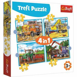 Trefl Puzzle Pracovní stroje 4v1 12, 15, 20, 24 dílků
