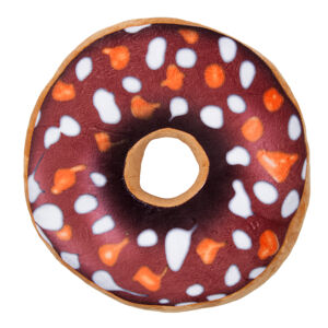 Tvarovaný polštářek Donut hnědá, 38 cm