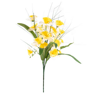 Umělá květina Narcis žlutobílá, 40 cm