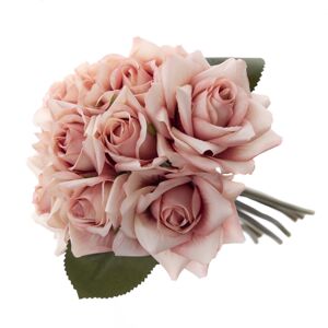 Umělá kytice rozkvetlých růží, 18 x 26 cm