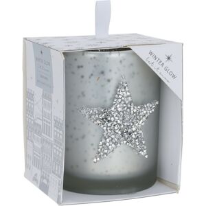 Vánoční dekorační svíčka Star, stříbrná, 8 x 10 cm
