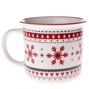 Vánoční porcelánový hrnek Granma´s pattern bílá,  380 ml
