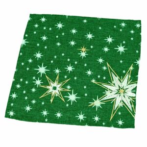 Forbyt Vánoční ubrus Hvězdy zelená, 35 x 35 cm