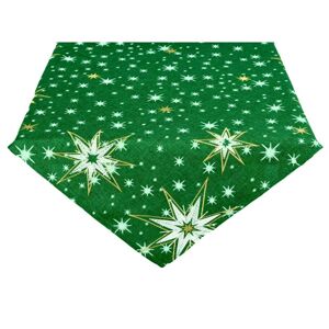 Forbyt Vánoční ubrus Hvězdy zelená, 85 x 85 cm