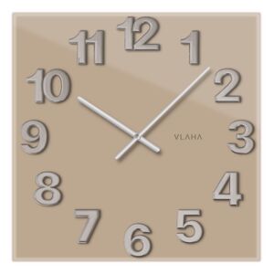 Vlaha VCT1107 skleněné hodiny 40 x 40 cm, béžová