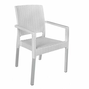 Zahradní stohovatelná židle Ratan Lux, bílá