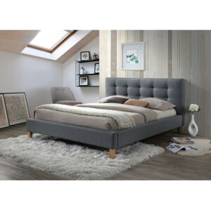 Signal Čalouněná postel TEXAS 180 x 200 cm barva šedá / dub